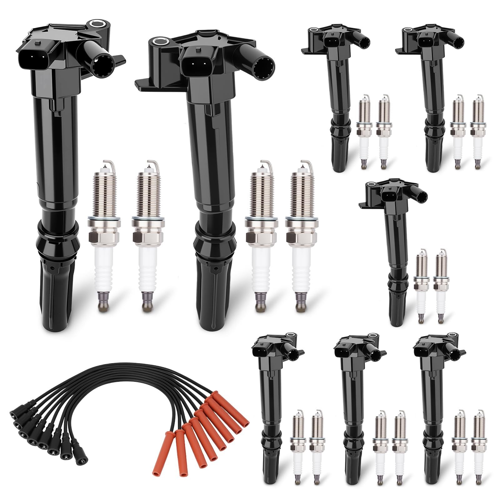 UF631 UF639 Set of 8 Ignition Coil Pack 16 Iridium Spark Plug with Wire Set C...