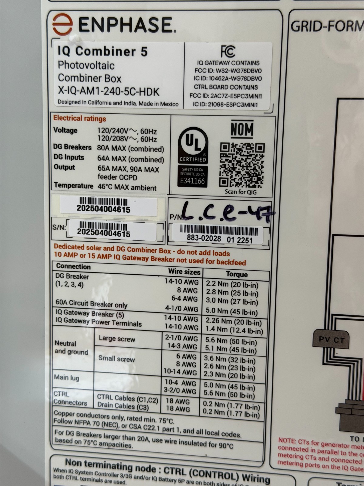 Enphase X-IQ-AM1-240-5C IQ Combiner Box 5C - HDK with Cell kit included NEW