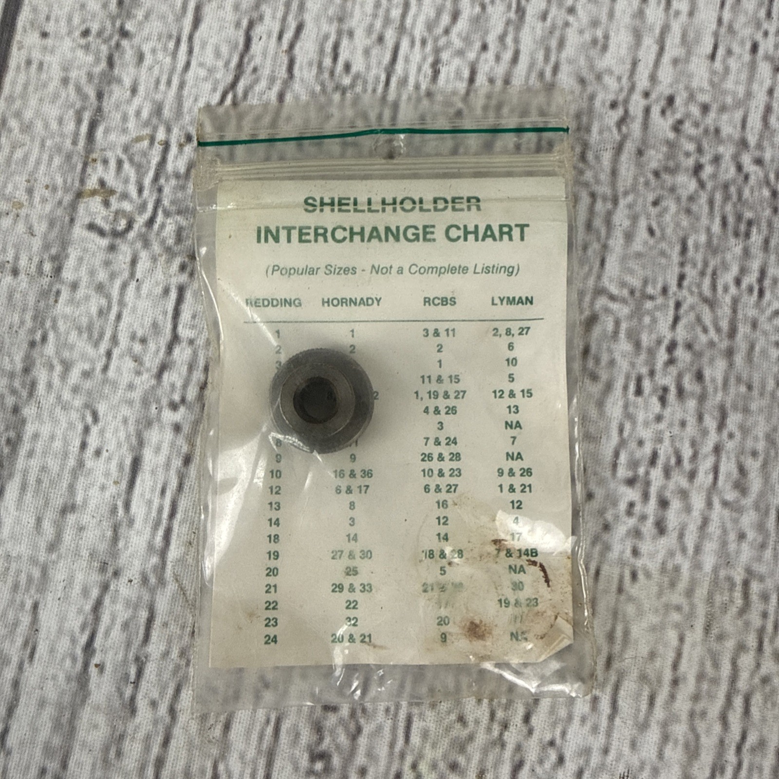 Redding Shell Holder # 1 for 308 Win, 45 ACP, 30-06 Springfield, ETC New # 11001