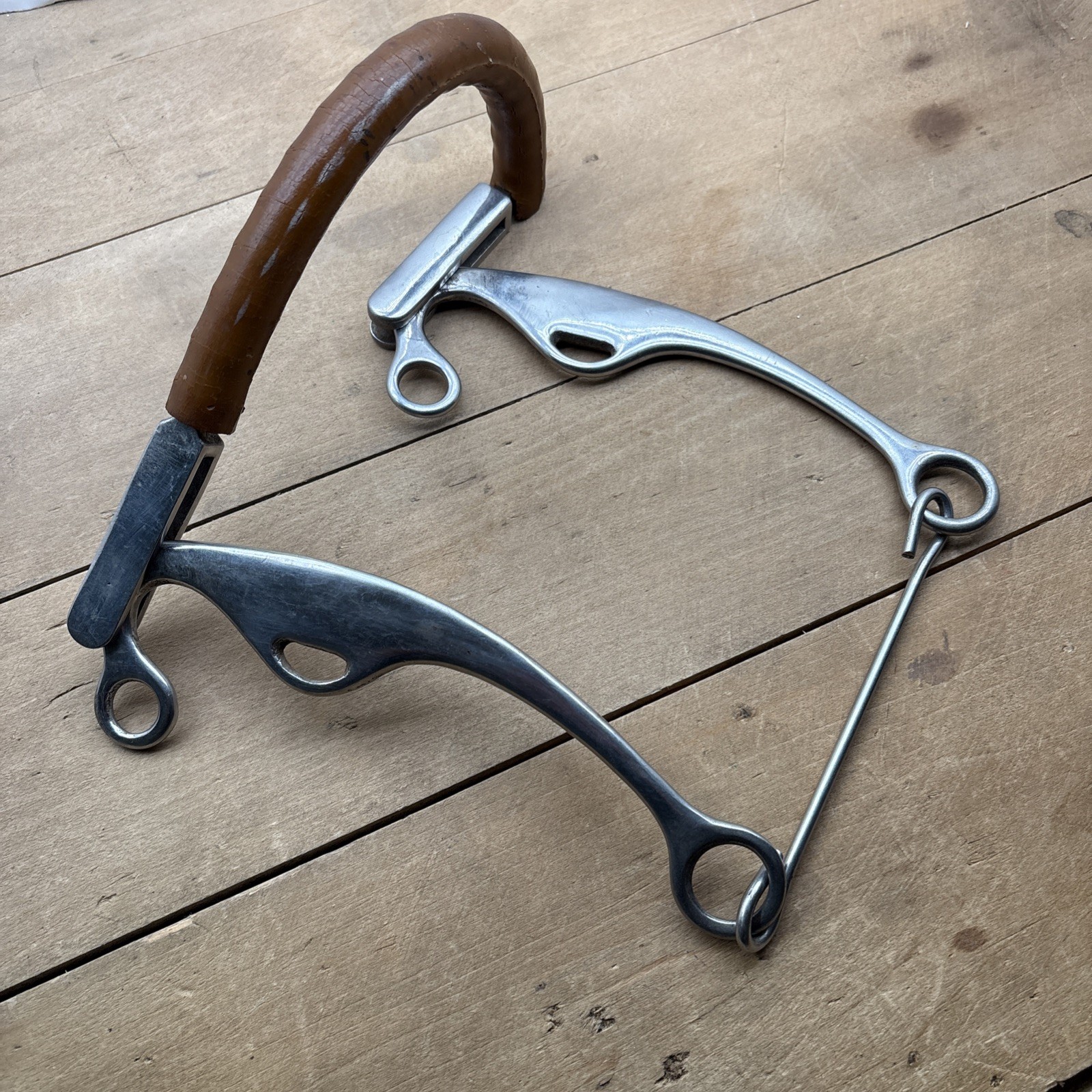 Rubber Wrapped Bike Chain Noseband Mechanical Hackamore Bit Stainless