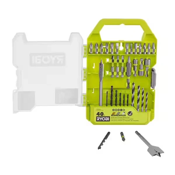 RYOBI Drill and Impact Drive Kit Drill Driver Bits Driving Bit Set 40 Piece