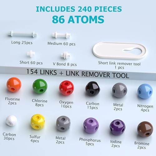 240 Pcs Organic Molecular Chemistry Set - Atom Element Molecular Model Kit