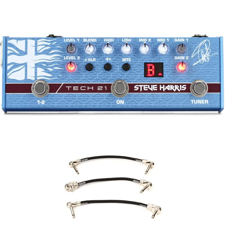 Tech 21 Steve Harris SH1 Signature SansAmp Pedal with EBS Patch Cables