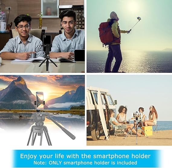 Cell Phone Tripod Adapter Holder Rotatable Smartphone Mount For Android, I Phone