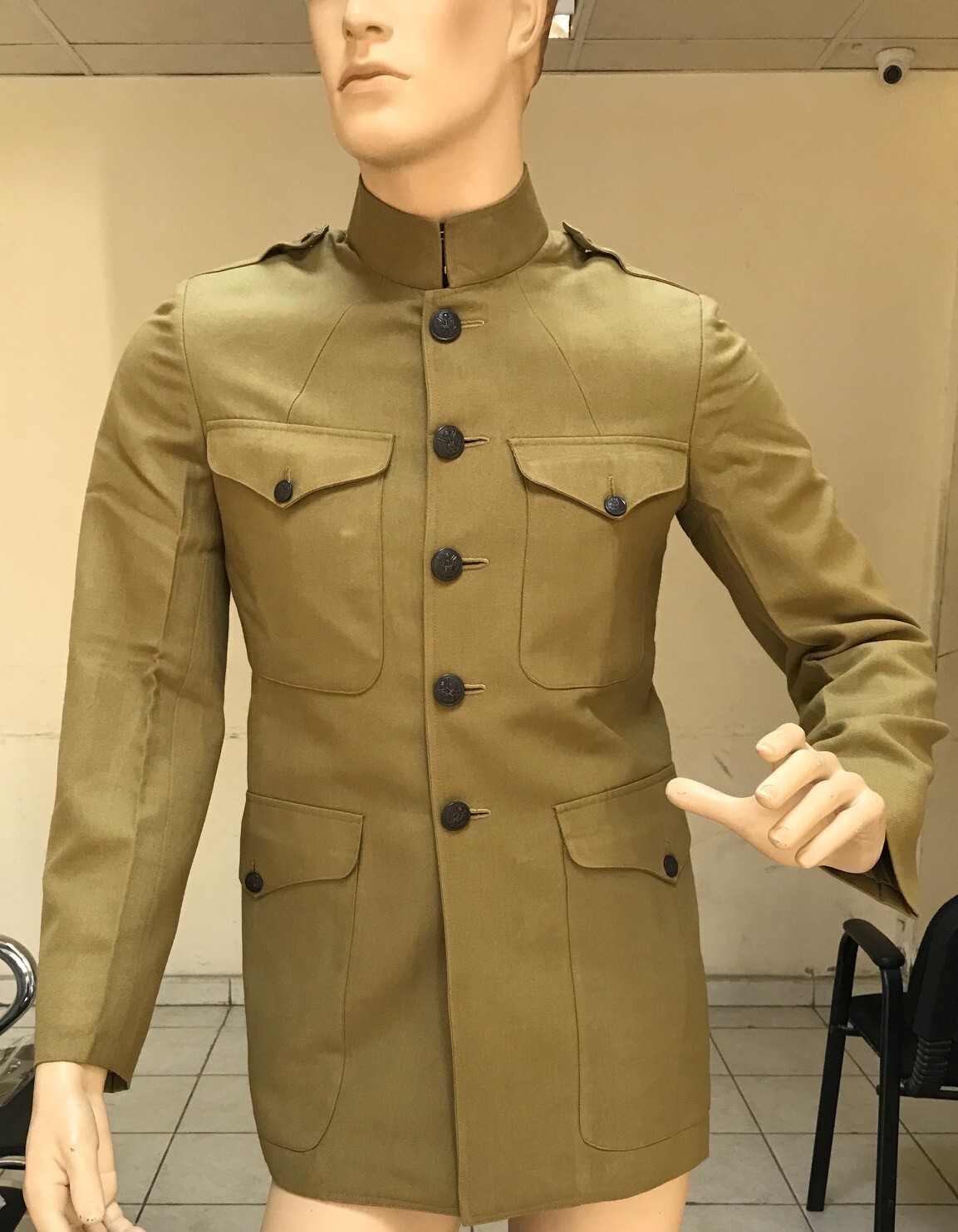 US Army WWI Officer M1912 Summer Tunic in Wool Gaberdine Size 46