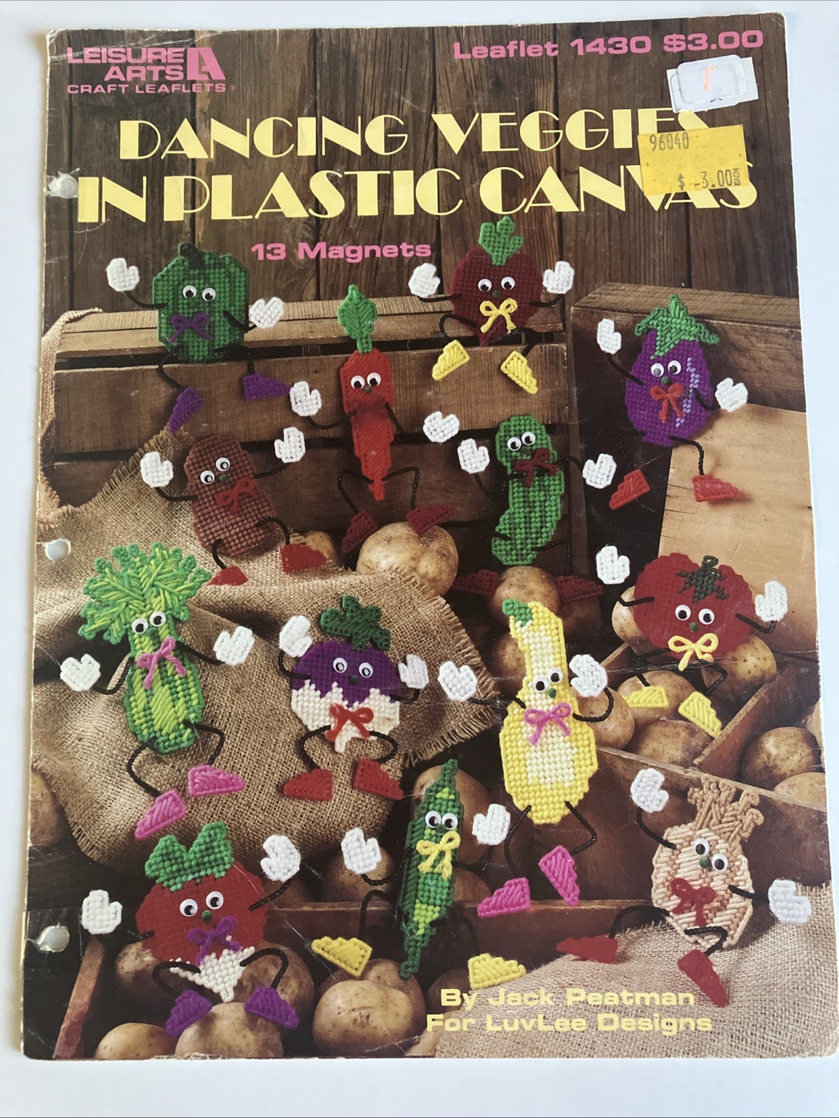 Leisure Arts Dancing Veggies Plastic Canvas 13 Magnets Leaflet 1430