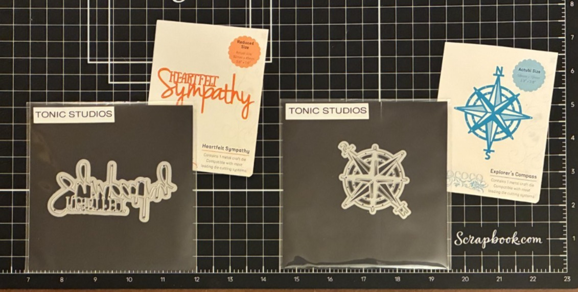 Tonic Studios Cutting Dies EXPLORER'S COMPASS or HEARTFELT SYMPATHY Metal Die
