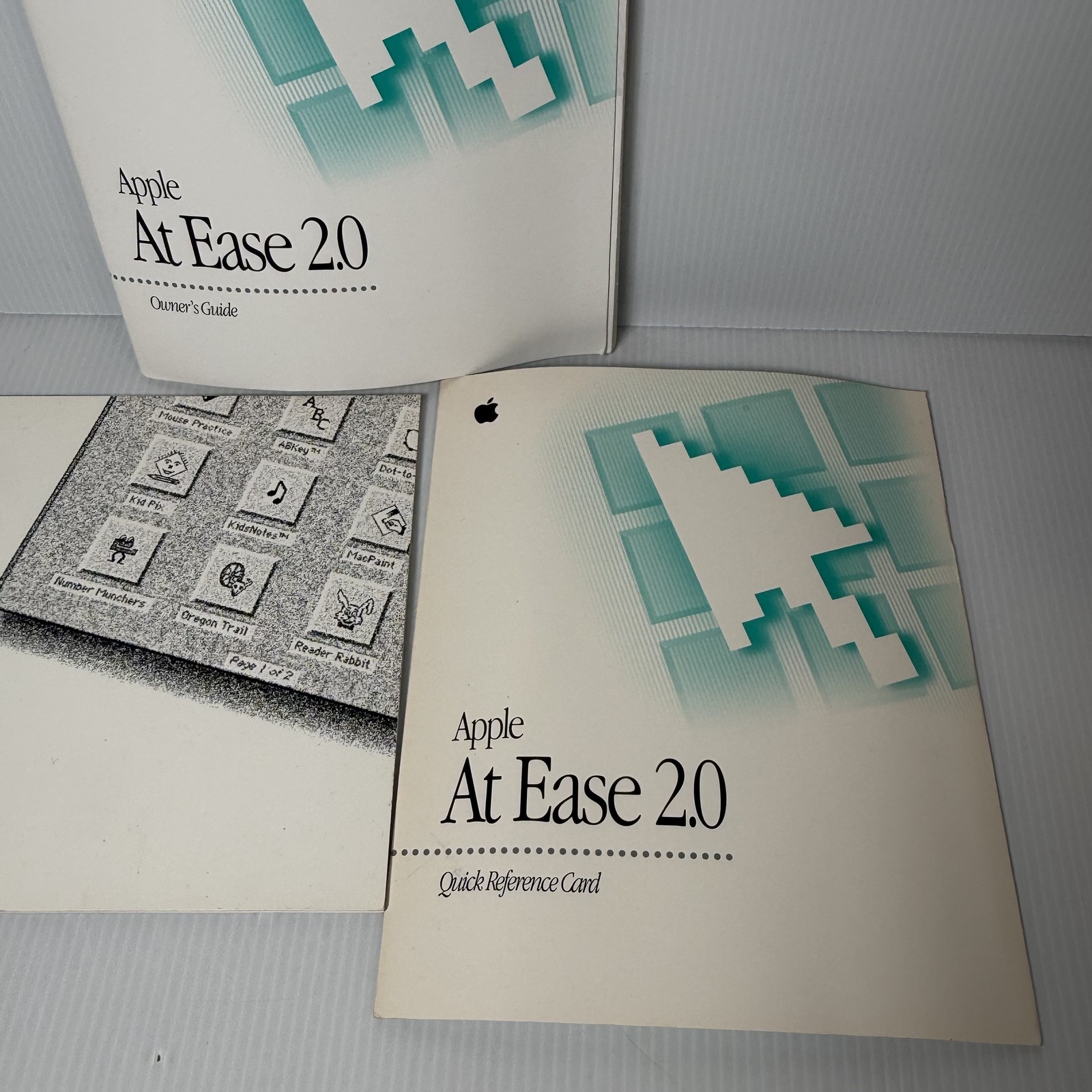 Apple At Ease 2.0 Owner's Guide Setup Quick Reference Card Manuals 3-Book Set