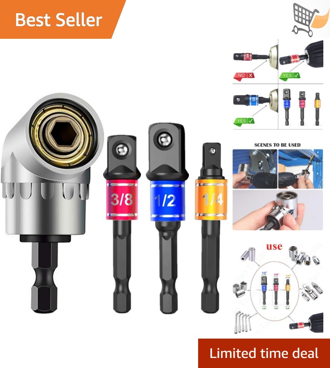 Impact Grade Power Hand Tools Driver Socket Set Extend Adapter Drill Impact