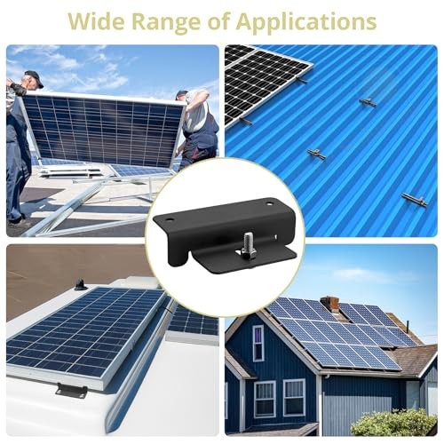 4PCS Solar Panel Mounting Z Brackets, Aluminum Solar Panel Black (4PCS）