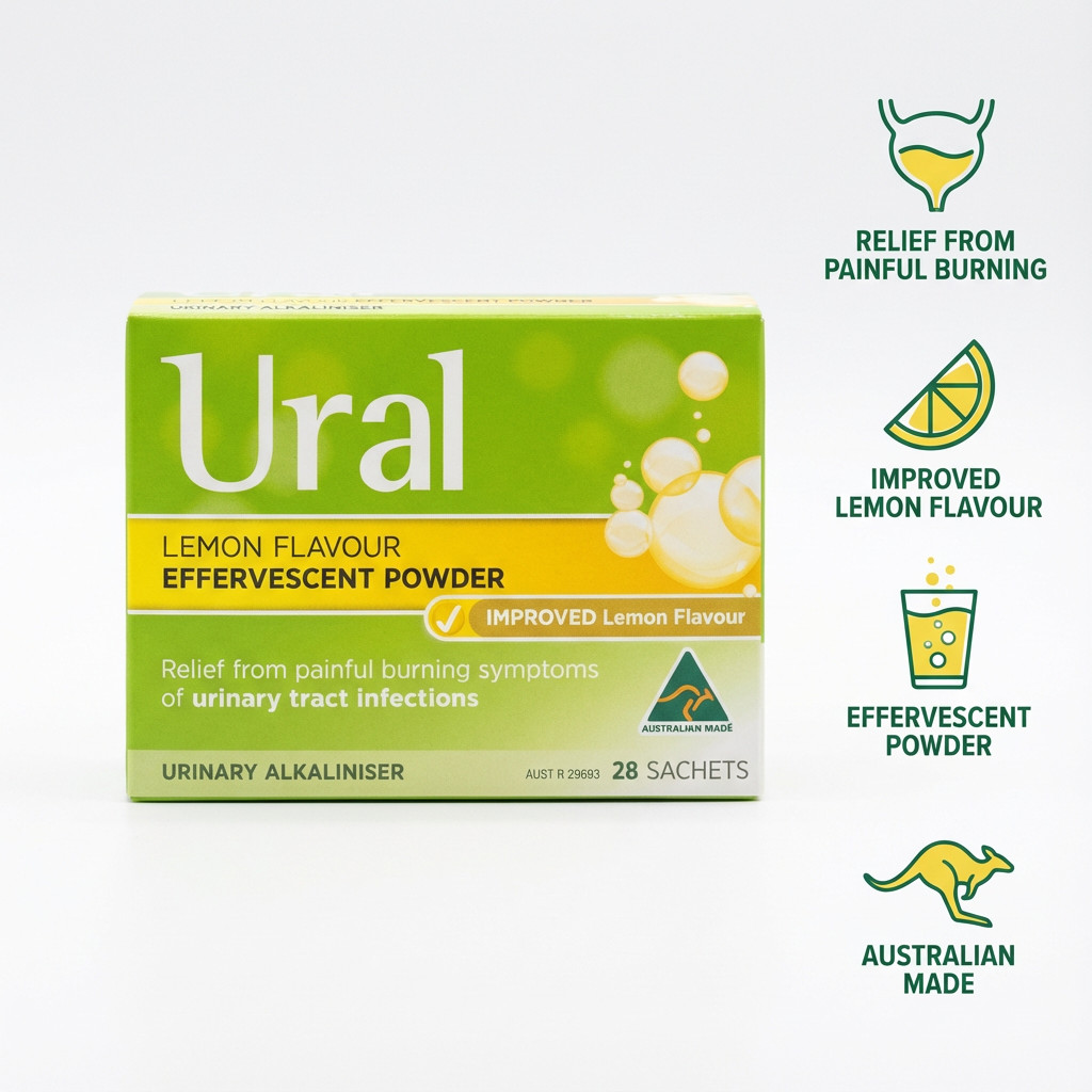 Ural Lemon Effervescent Powder 28 Sachets – Urinary Alkaliser