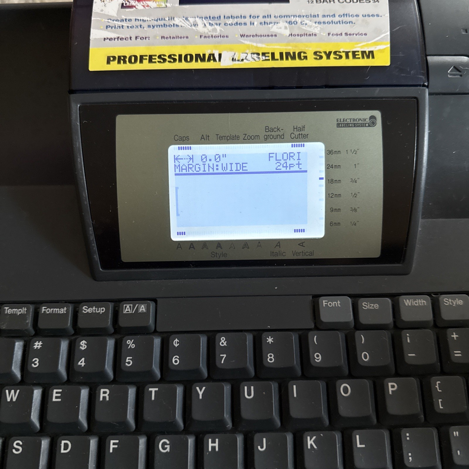 RARE Brother P-Touch PRO PT-9400 Commercial FULL-SIZE KEYBOARD! No Power Cord