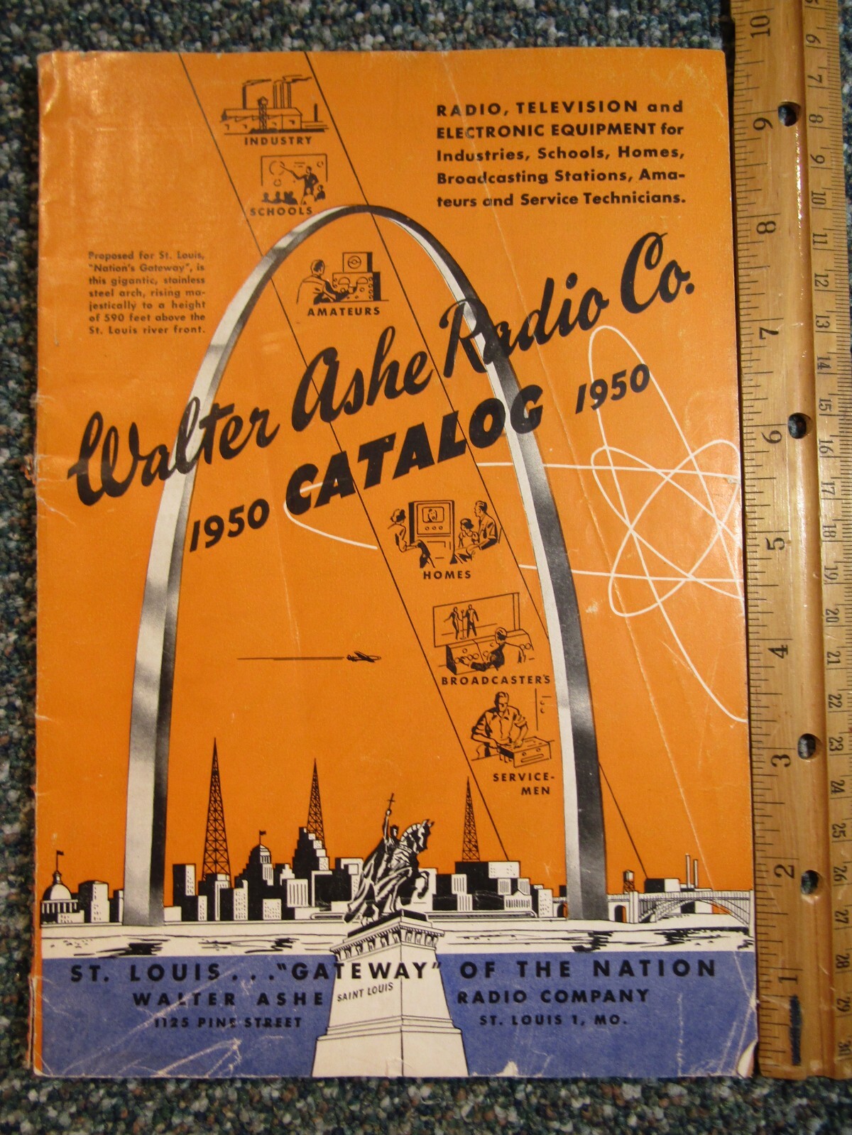 Walter Ashe Radio Co.  1950 Catalog ~ original ~ radio, tv, tubes, ham equipment