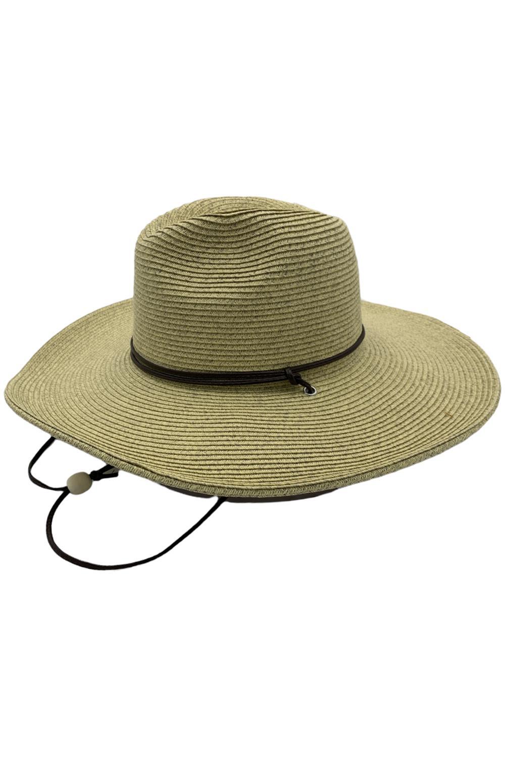 San Diego Hat Co. Fedora Sun Hat with Flat Brim and UPF 50 Stone