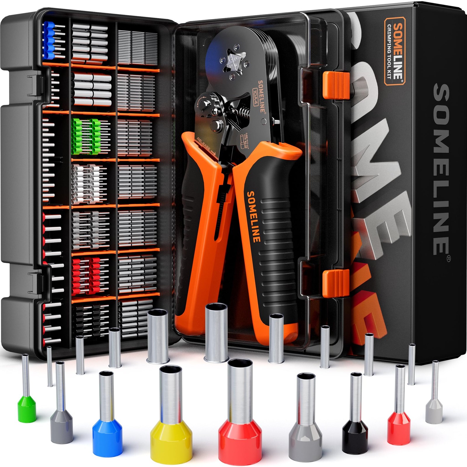 Ferrule Crimping Tool Kit, SelfAdjusting Pliers for Wire Ferrules AWG 248, Wi...