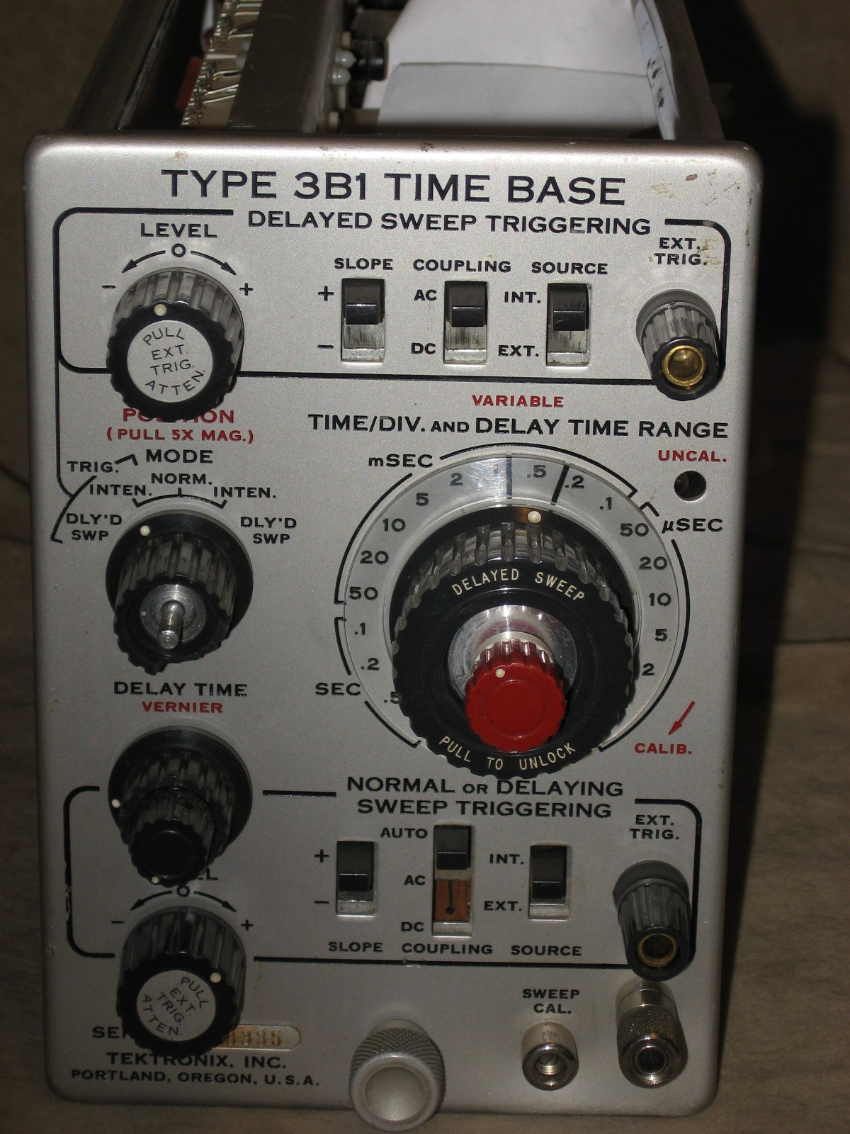 Tektronix Type 3B1 Plug In, Time Base, untested