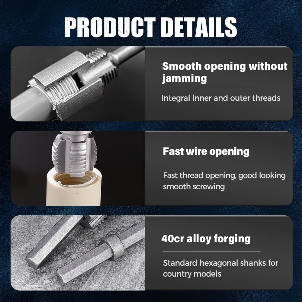 US Integrated Internal & External Pipe Threading Tool For 1/2'' 3/4'' Water Pipe