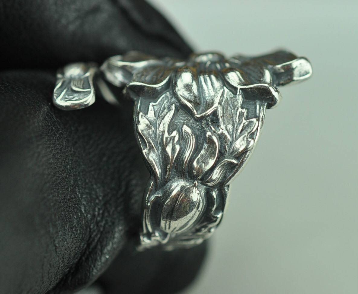 Solid 925 Sterling Silver Large Daisy Flower Floral Adjustable Spoon Ring