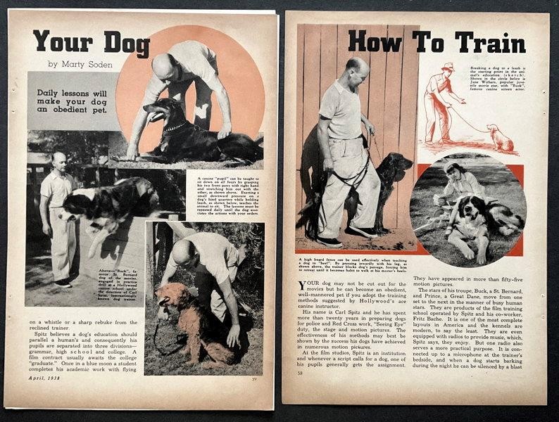 “How To Train Your Dog” 1938 pictorial Carl Spitz Hollywood Dog Trainer