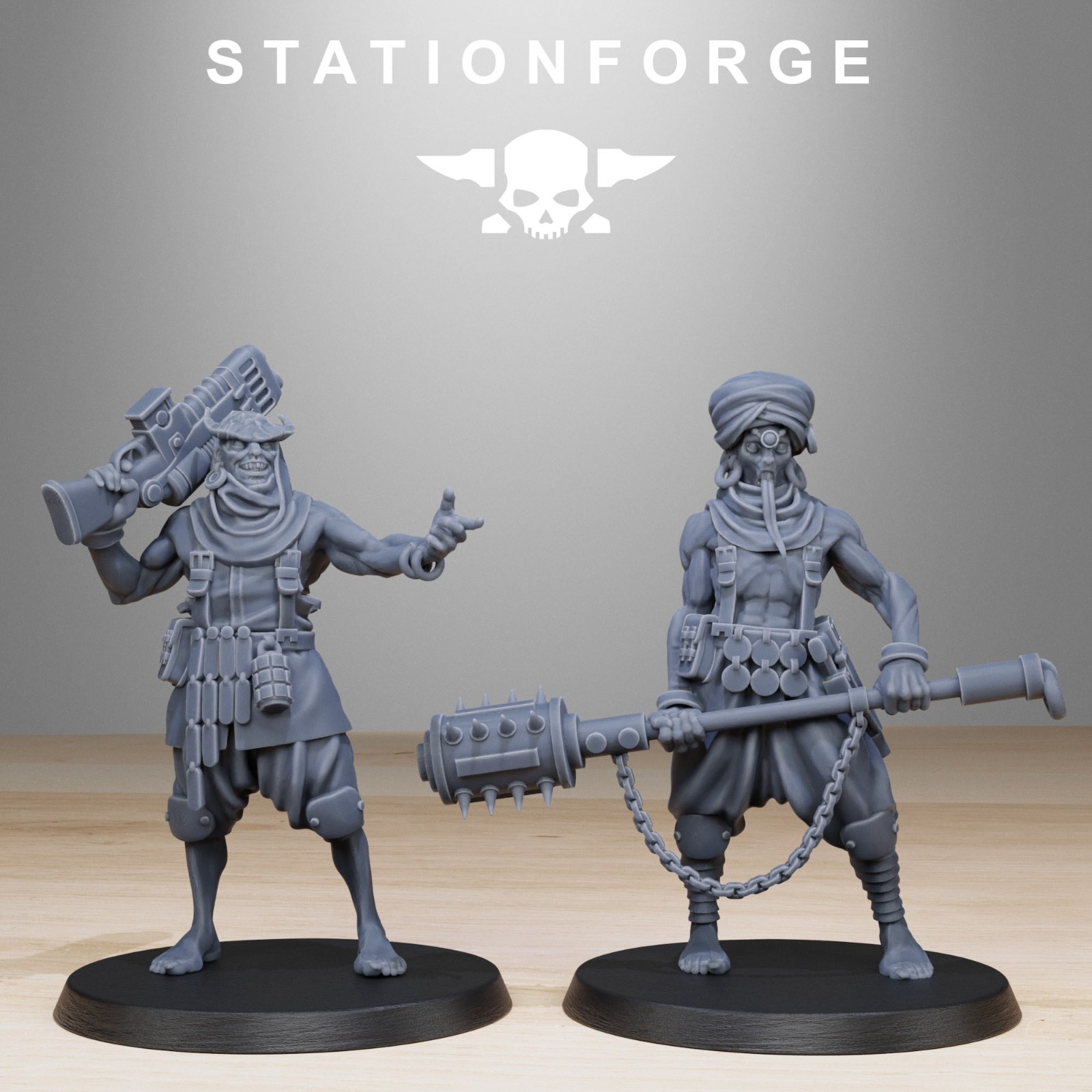 Station Forge Miniature Corrupted Guard Lechers Sci Fi Grim Dark Proxy Minis RPG