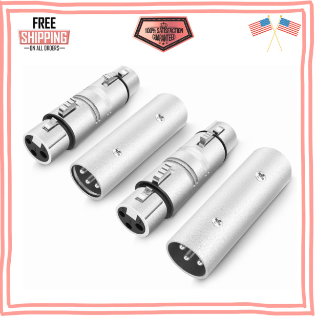 Xlr Adapter 4 Pack 2pair 2 Xlr Male To Male Connector & 2 Xlr Female To Female