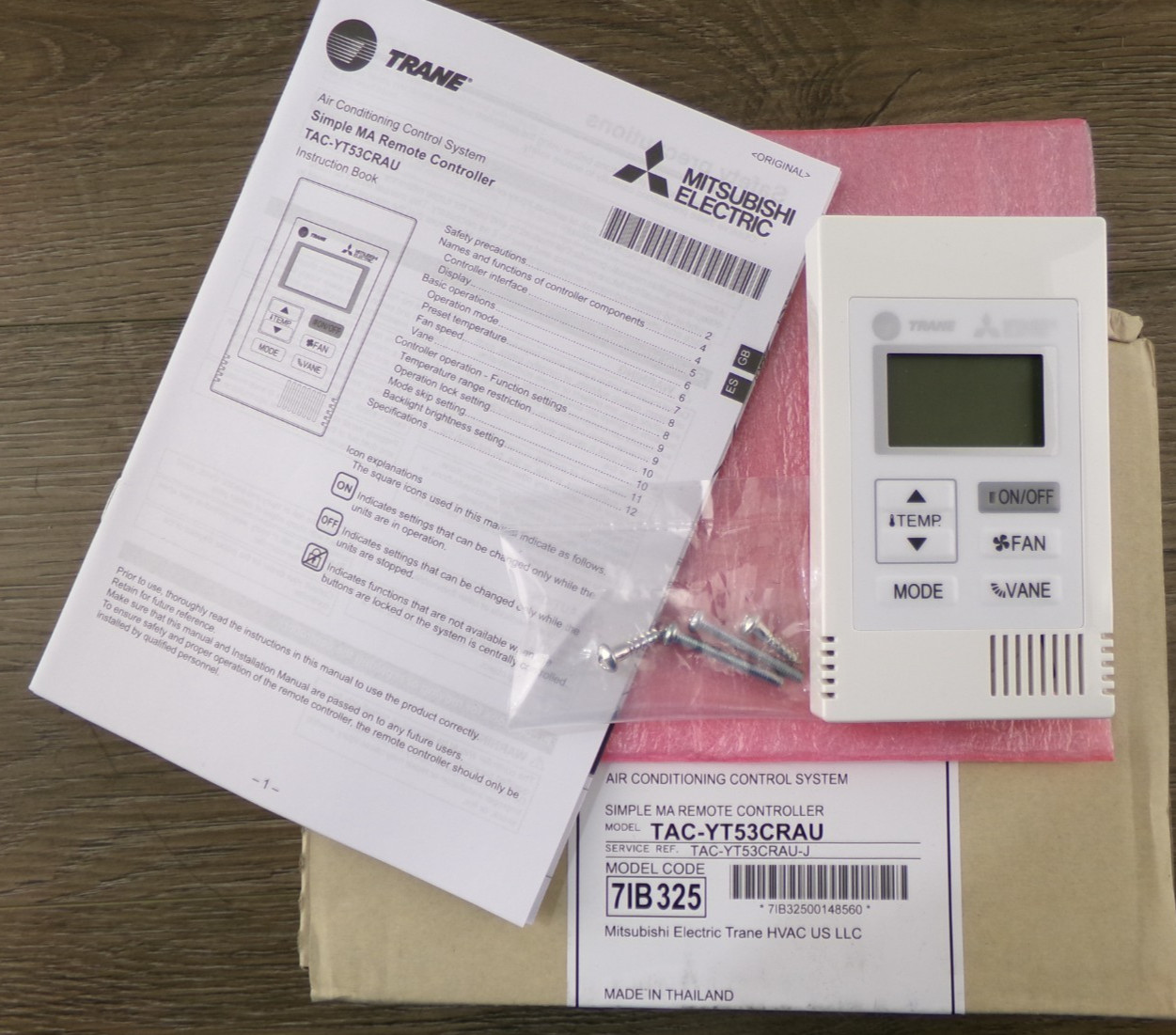 Mitsubishi Electric Trane TAC-YT53CRAU(REF.J) Simple MA Remote Controller New S6