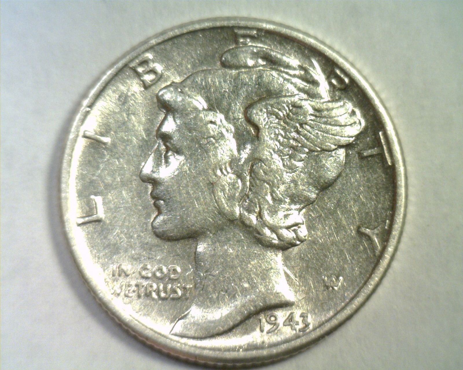 1943 MERCURY DIME ABOUT UNCIRCULATED AU NICE ORIGINAL BOBS COINS FAST 99c SHIP