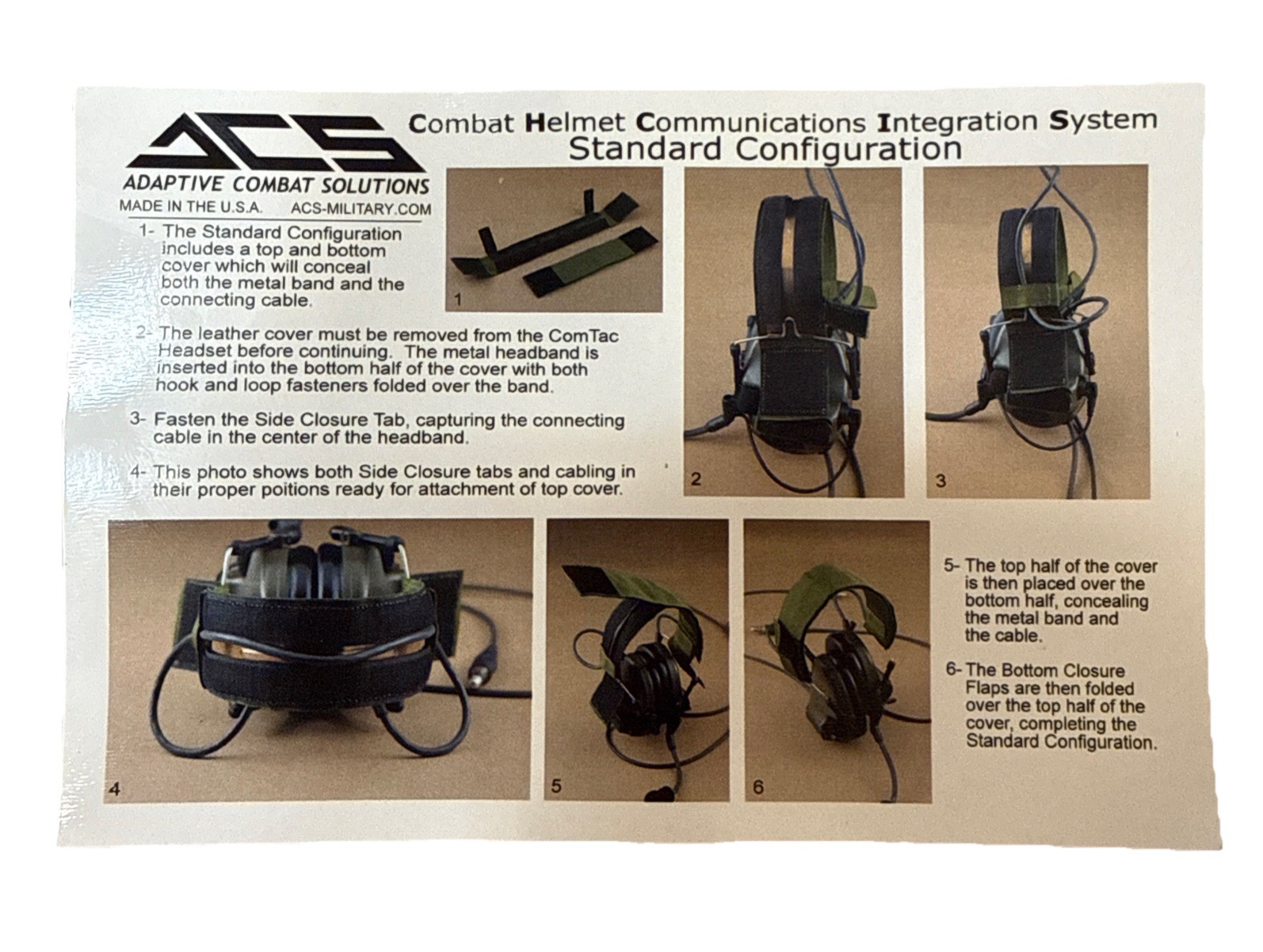 Adaptive Combat Solutions Combat Helmet Communications Integration System MICH