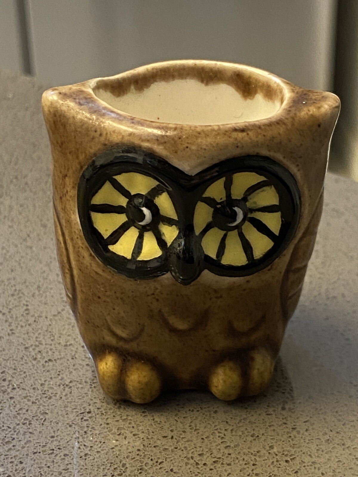 Mini Artisan Pottery Owl signed dated 1979