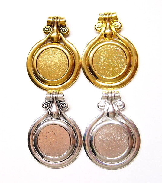 4 of 30mm Round 4 Different Colors Double Banded XLarge Pendant Settings 72x52mm