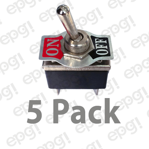 5 PACK - DPST (ON/OFF) HEAVY DUTY TOGGLE SWITCH 20A-125VAC # 66-1904-5PK