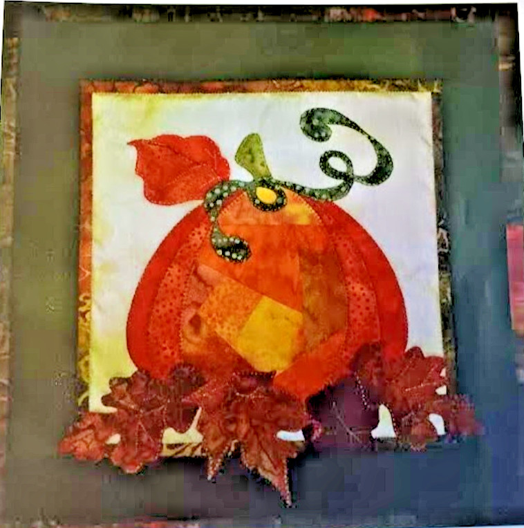 Applique "We Give Thanks" Wall Hanging Pattern~Pumpkin 12" x 12" New Uncut
