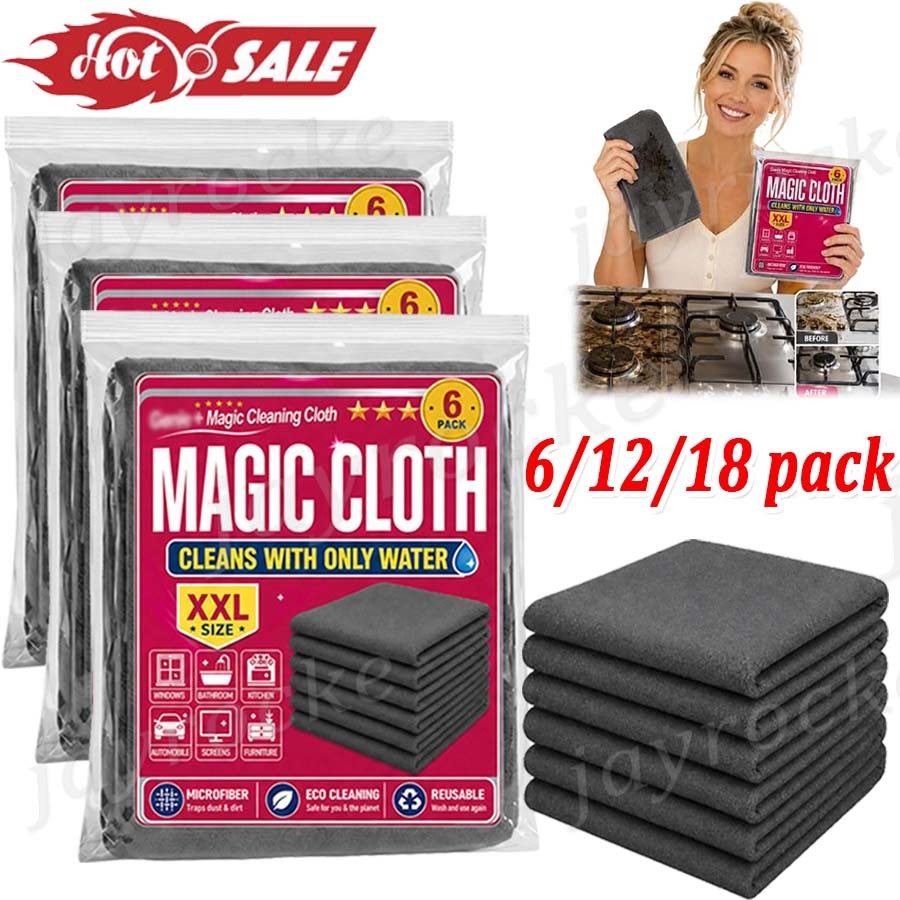 Genie Magic Cleaning Cloth 6-18Pack,Microfiber Cleaning Cloths ,Reusable