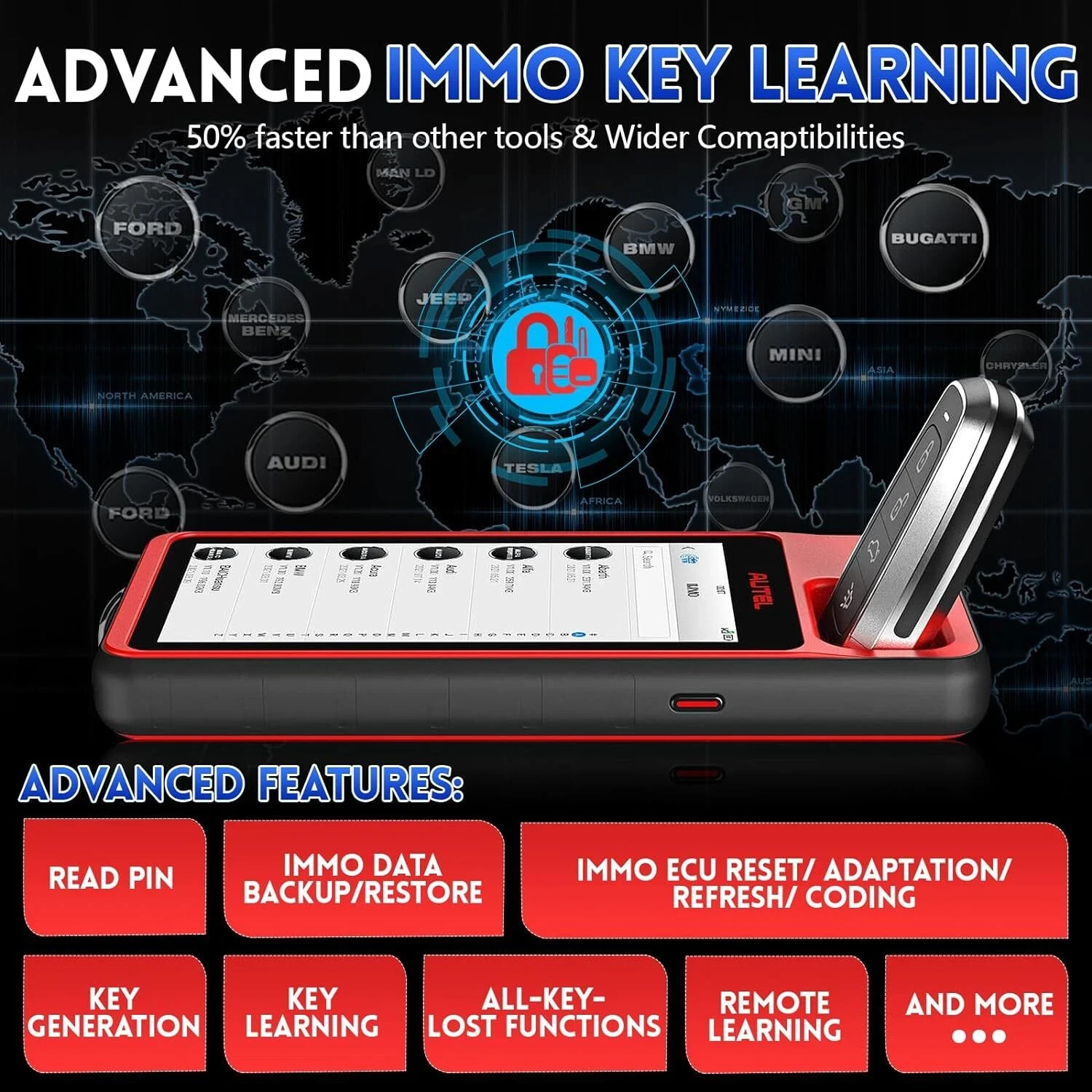 Autel MaxiIM KM100 KM100E KM100X Key Fob Programming Tool Programmer Immobilizer