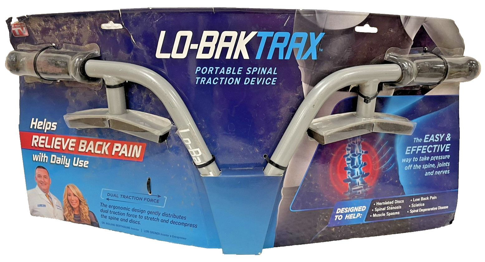 Lo-Bak Trax Portable Spinal Traction Device Back Pain Relief Kit As Seen On TV