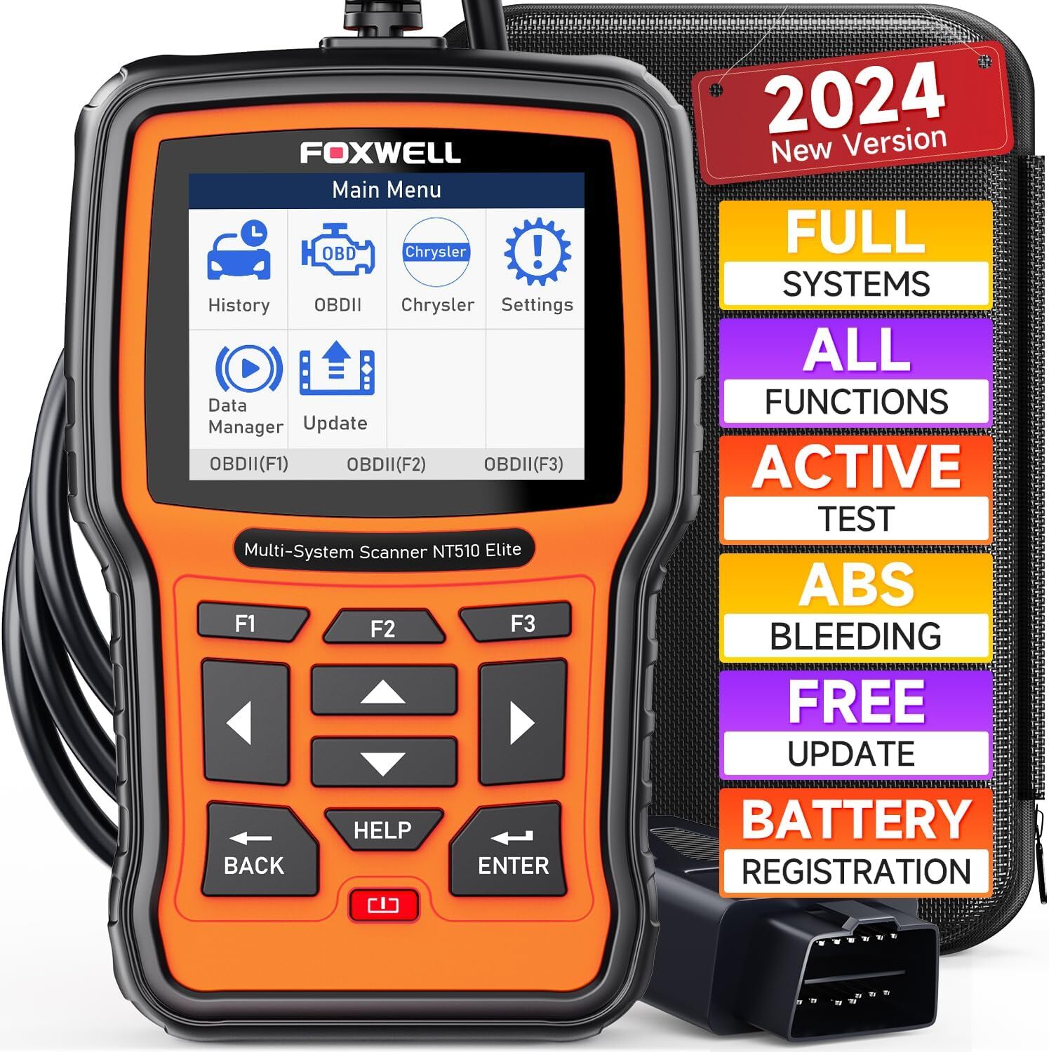 Foxwell NT510 Elite for Chrysler Full System OBD2 Scanner Car Diagnostic Tool US