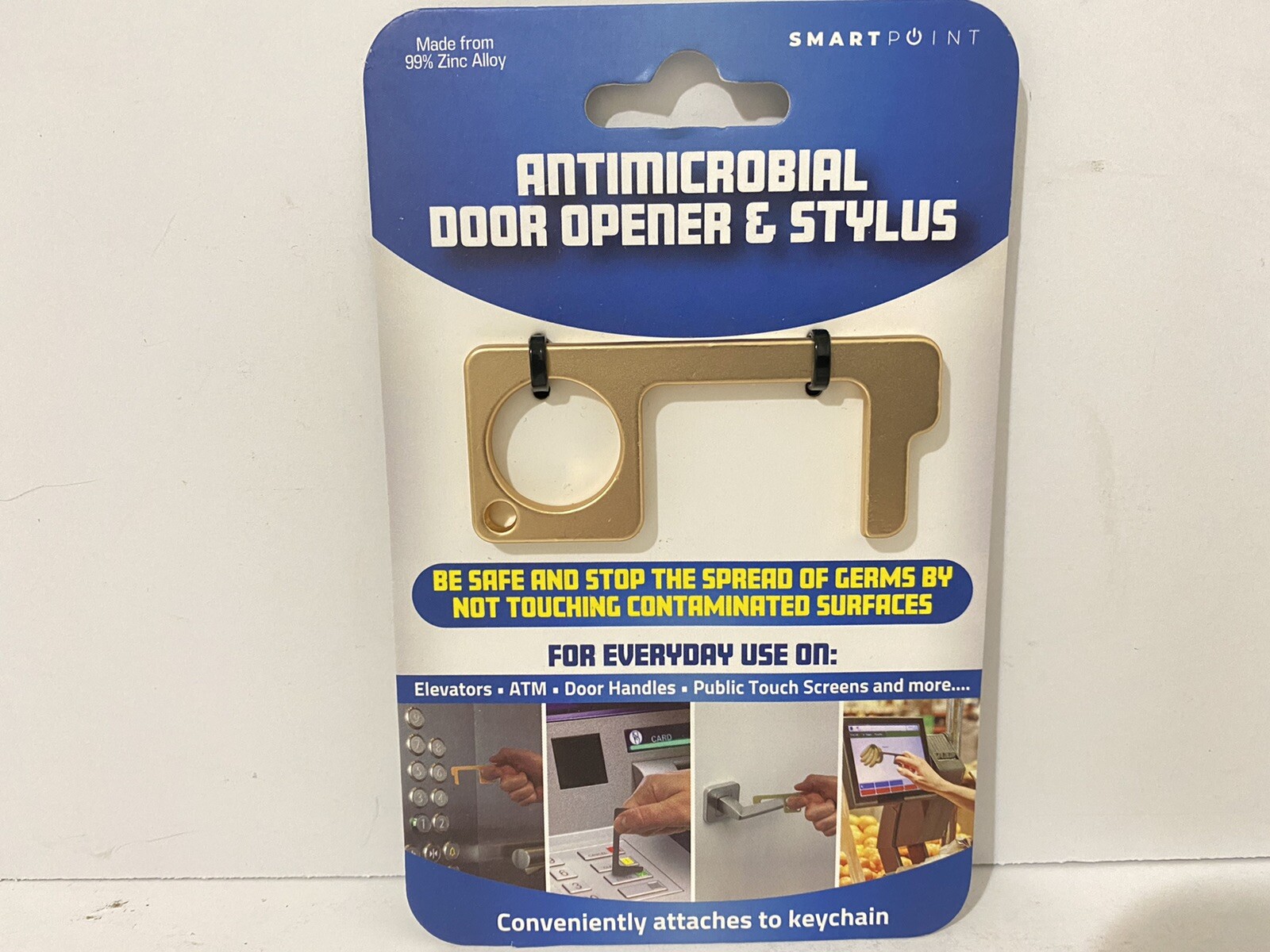 Door Opener and Stylus Anti Microbial for Key Chain for safety Zinc Alloy Copper