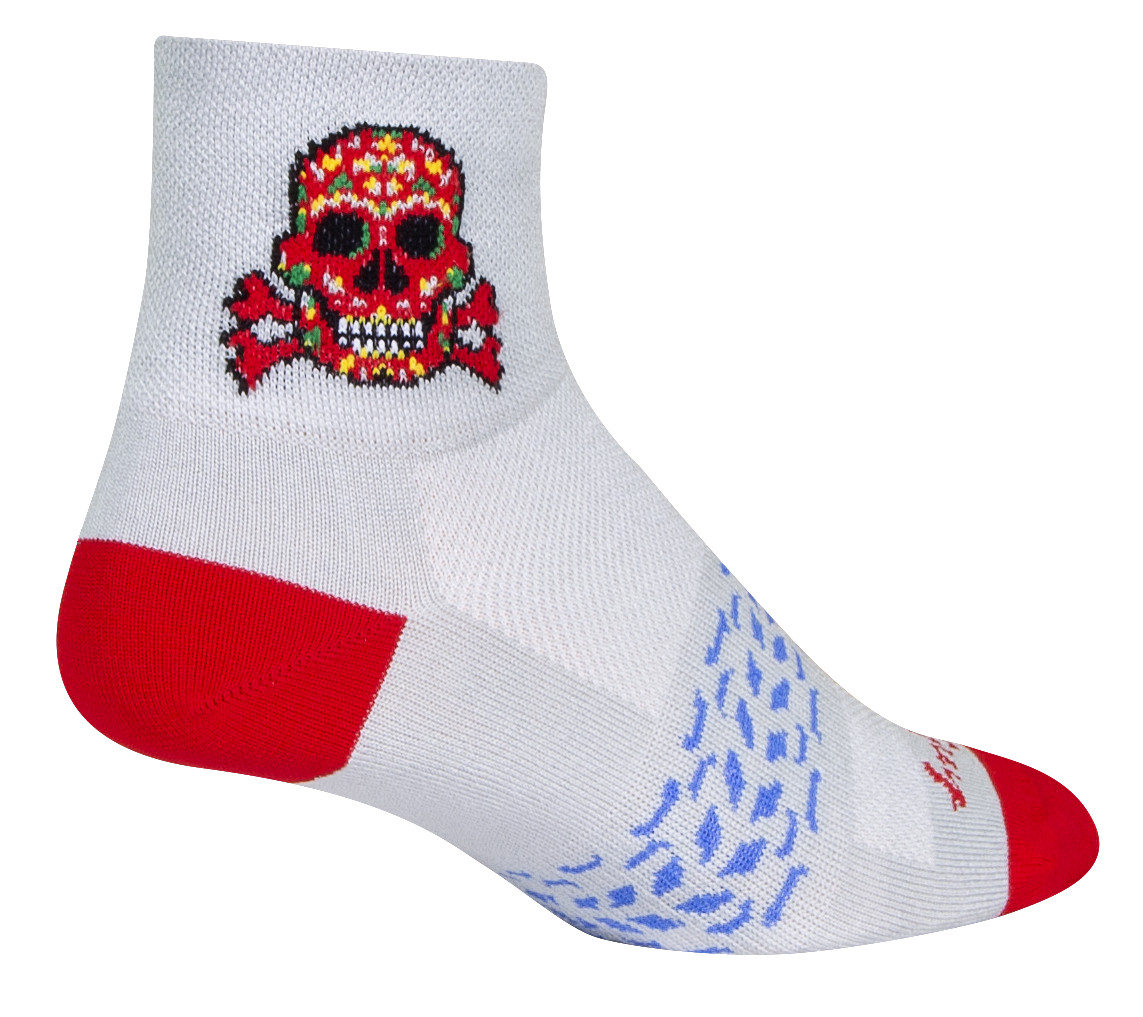 Socks - SockGuy - Red Skull White L/XL 3" Classic Cycling/Running NEW