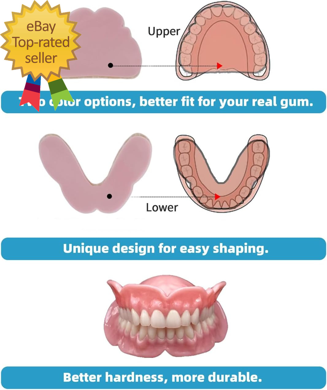 DIY Kit with Impression N Do It Yourself Partial Denture Solution Small
