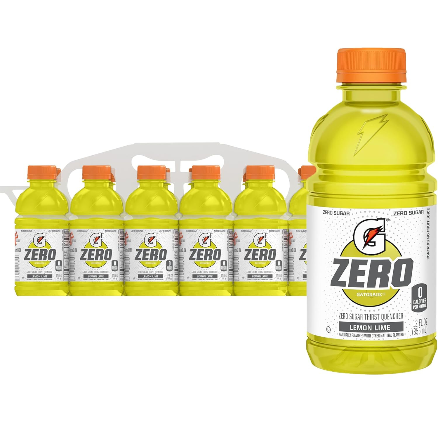 G Zero Sports Drink, Lemon Lime, 12 Fl Oz (Pack of 12)