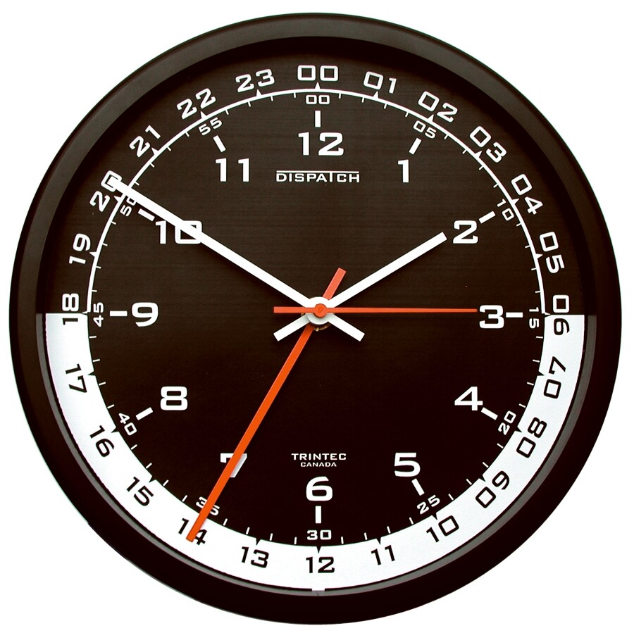 TRINTEC ZULU CLOCK 12 & 24 HOUR DUAL TIME UTC MILITARY RADIO DSP4 WHITE MOON 10"