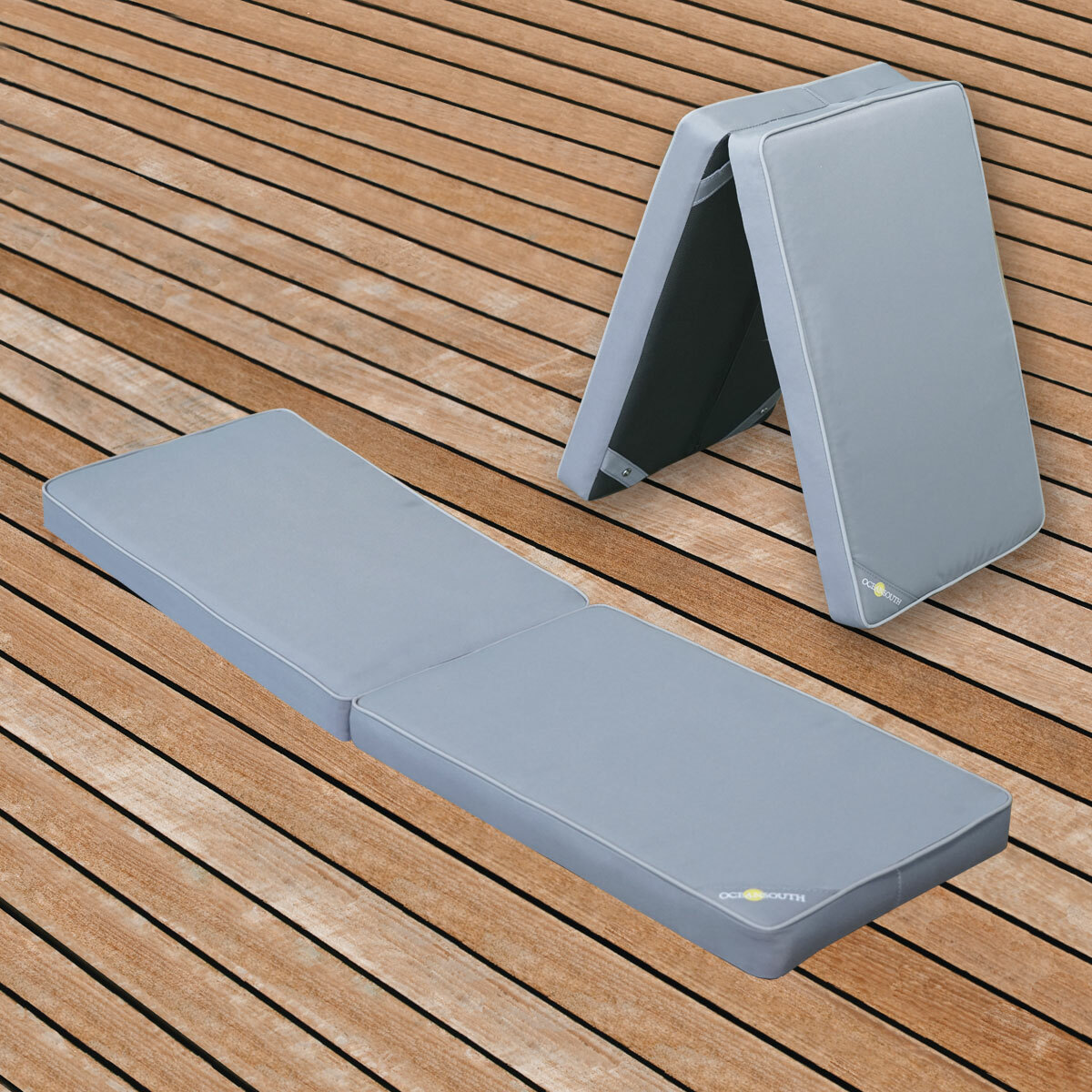 Oceansouth Hinged Type Boat Cushions Bench Seat Length 48" x Width 12" - Gray