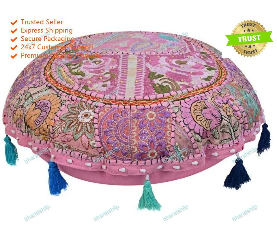 Patchwork Cover Indian Mandala Ottoman Ottoman Decor Cushion Cover