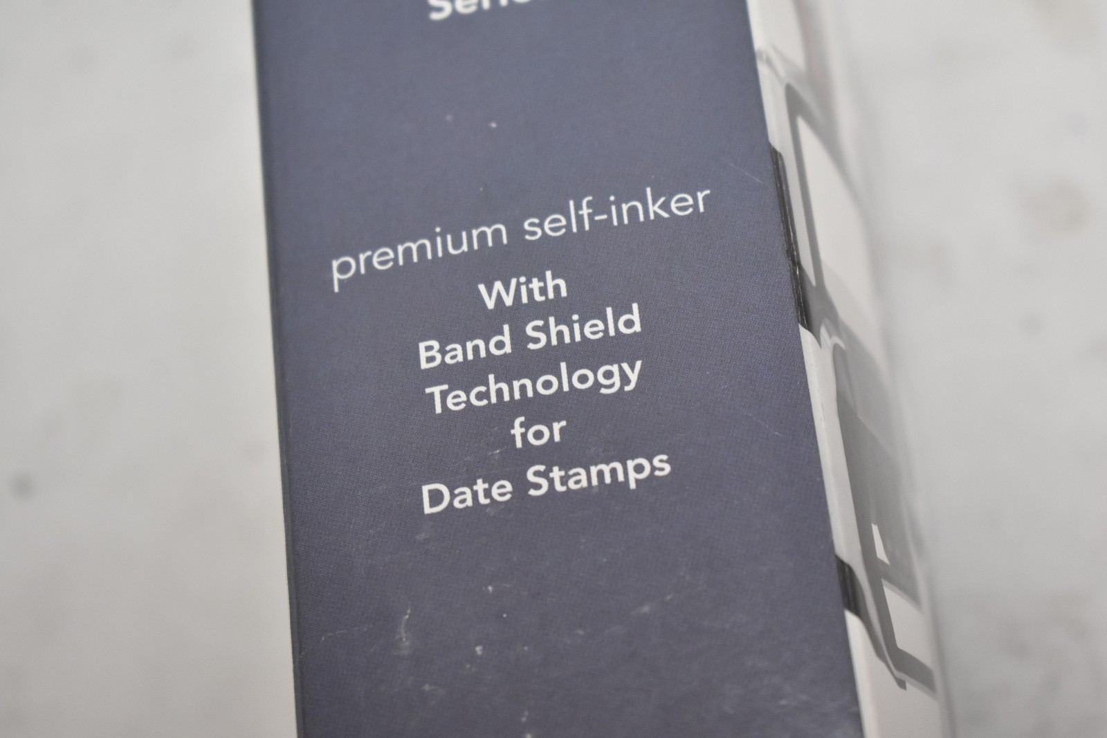 PLUS 2000 Plus Pro Series Self-Inking Date Stamp Band Shield Black Red Office