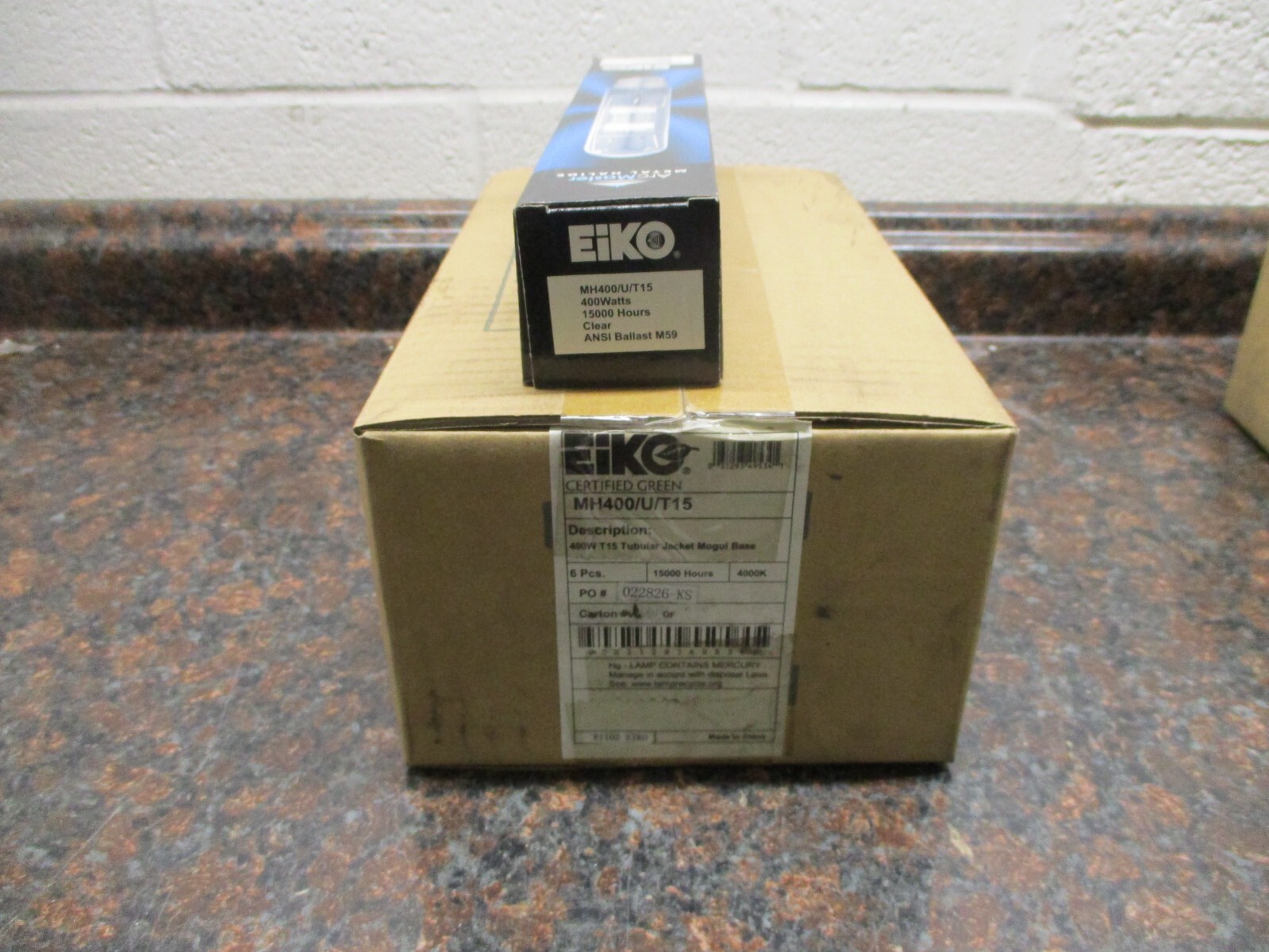 NEW BOX OF 6 EIKO MH400/U/T15 METAL HALIDE LAMPS 400W FREE SHIPPING