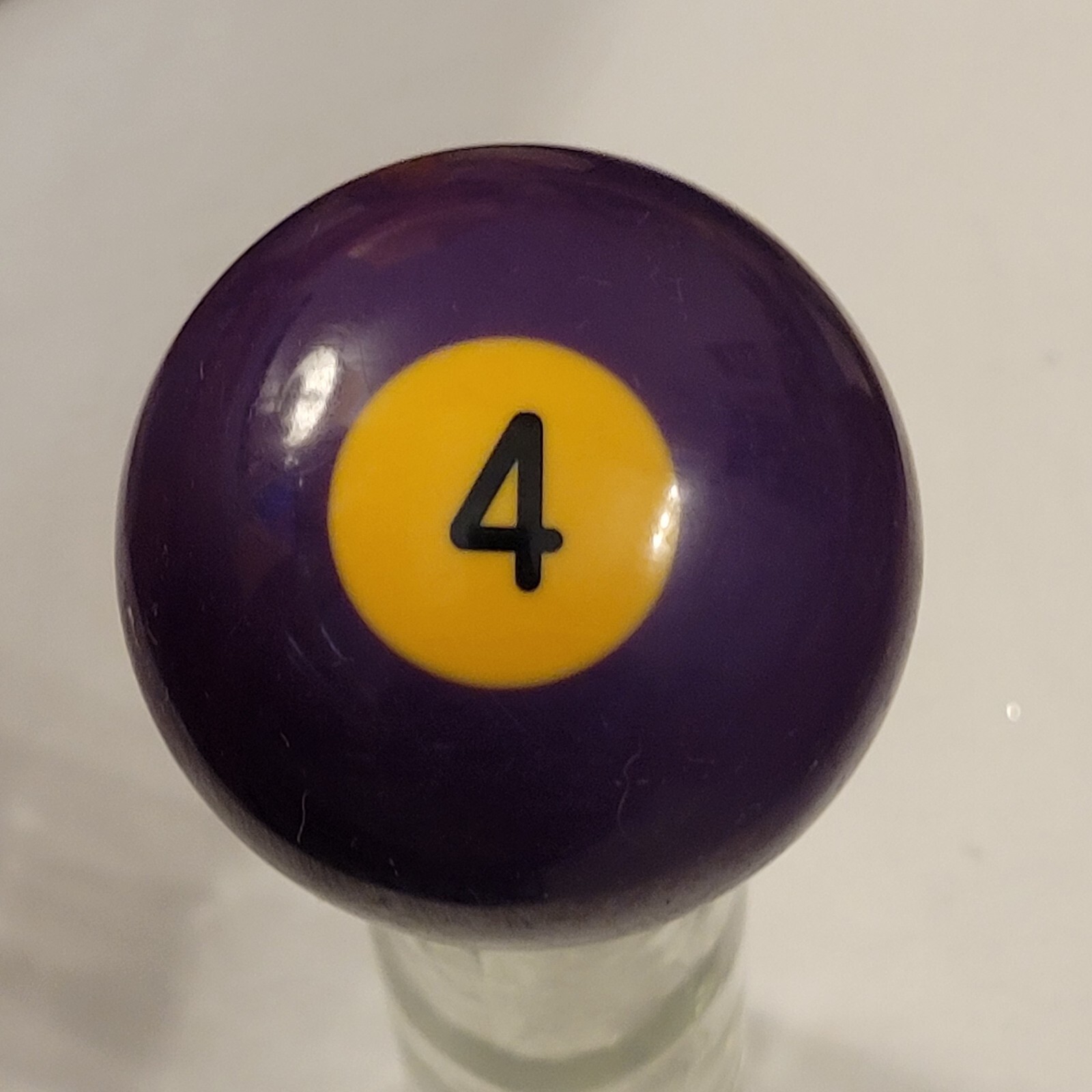 Vintage Number 4 Solid Purple Replacement Pool Ball Yellowed Large Number