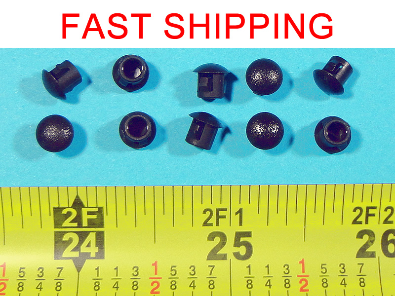10 Black Nylon HOLE PLUGS 3/16"  Locking Rigid Plug push-in round 10 pcs. flush