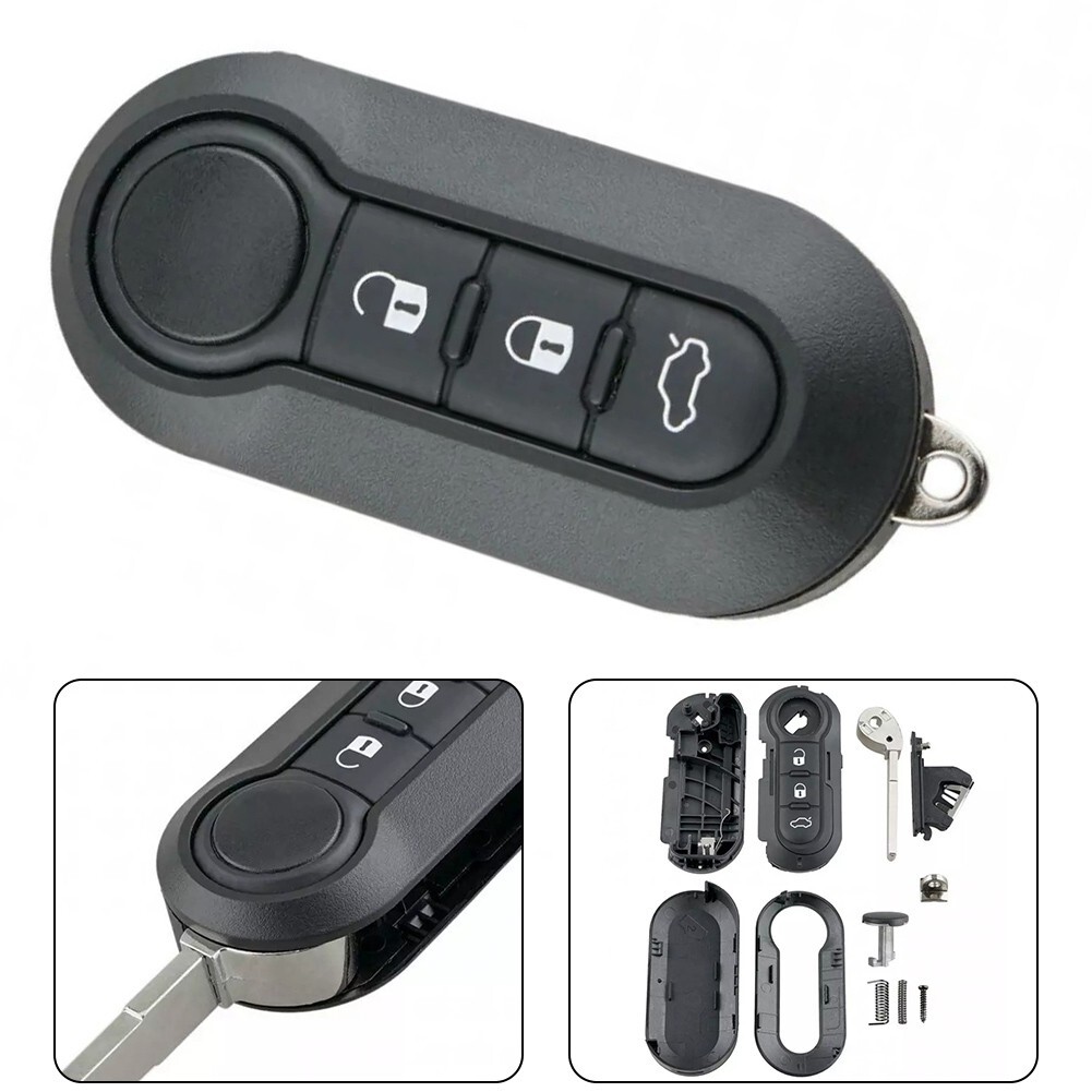For Fiat 500 Key Fob Replacement Shell Cover Compatible With Multiple Models