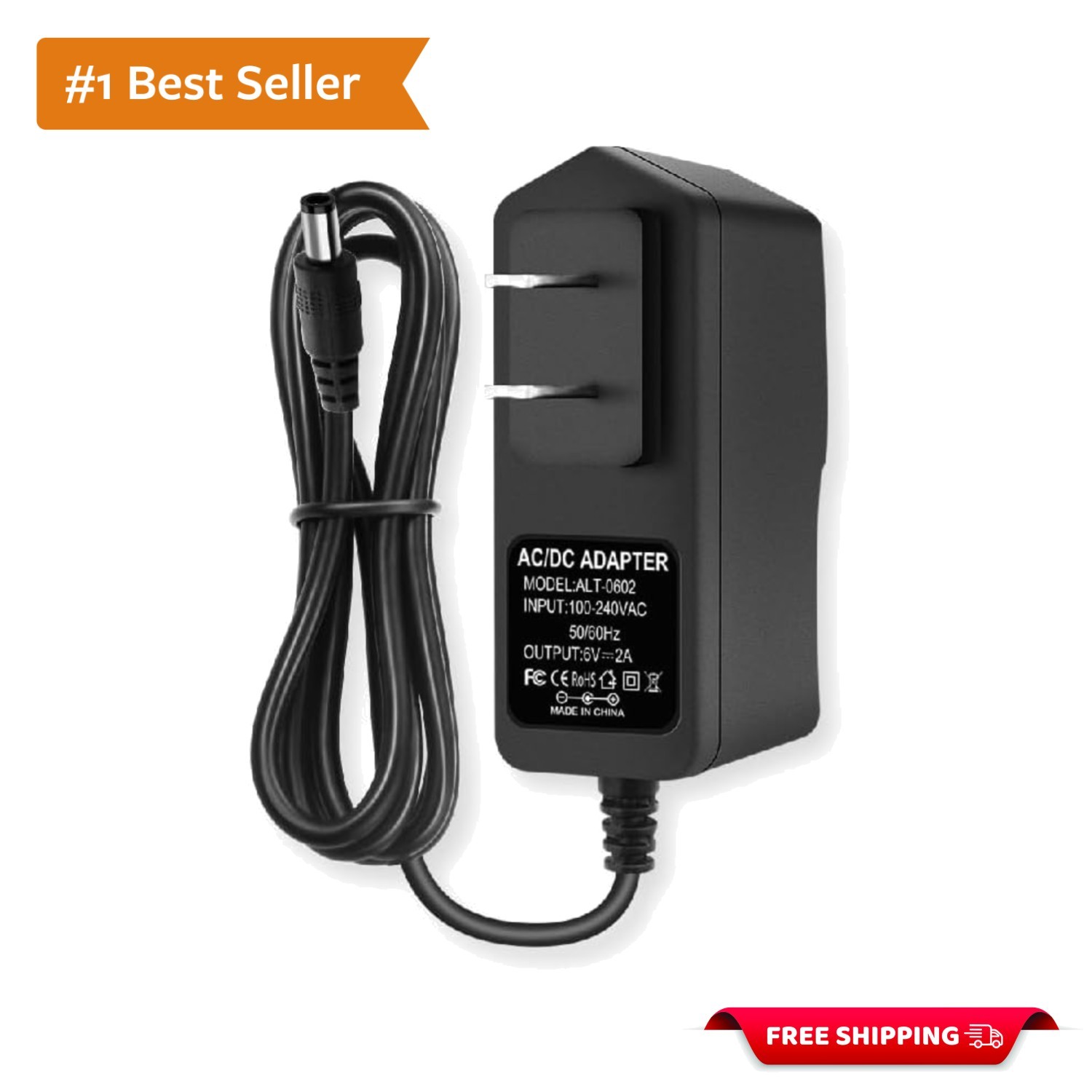 6V 2A Universal AC Adapter with Short Circuit Protection - Reliable Power Supply