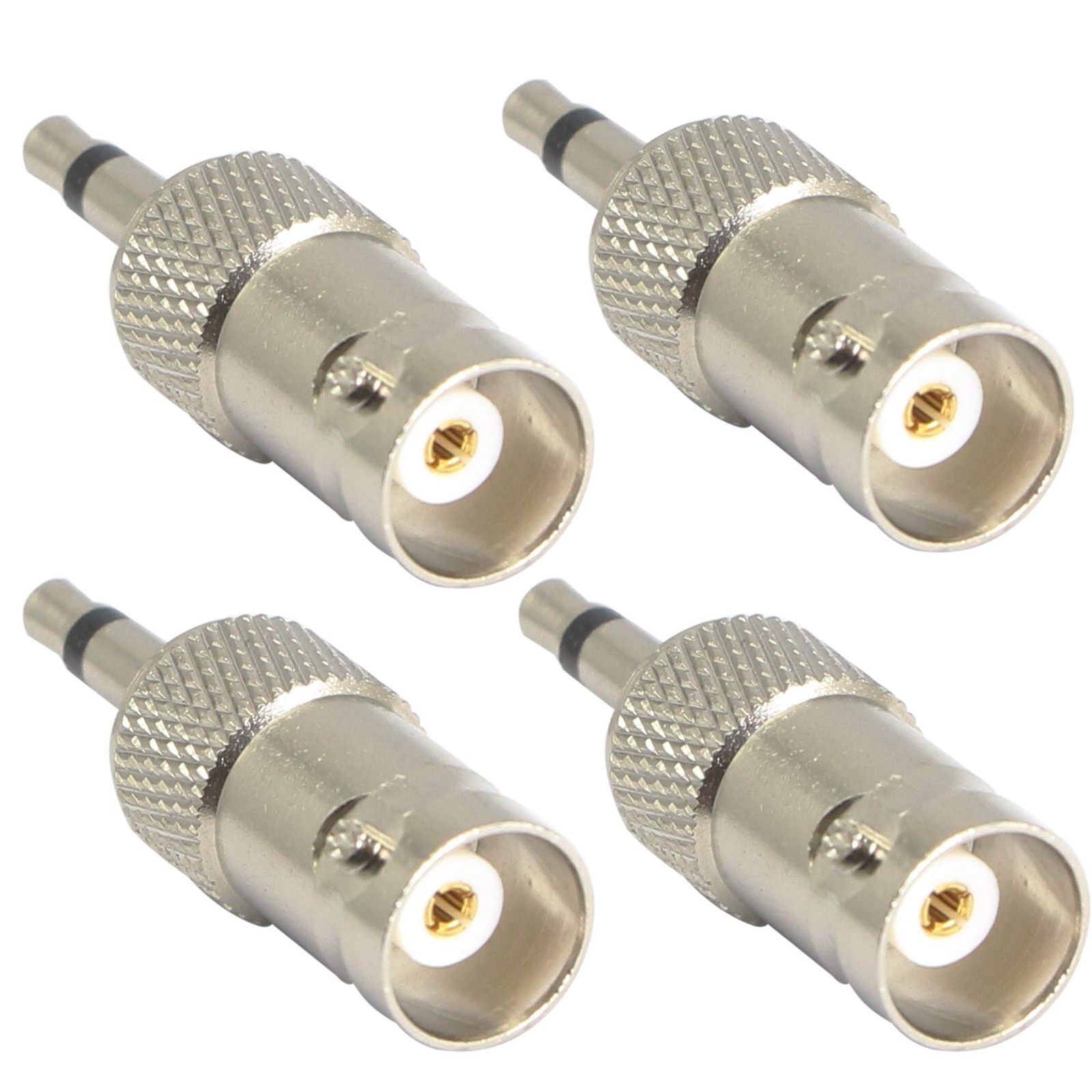 XMSJSIY 3.5mm Mono to BNC Adapter, Female Jack 1/8" TS Male Silver